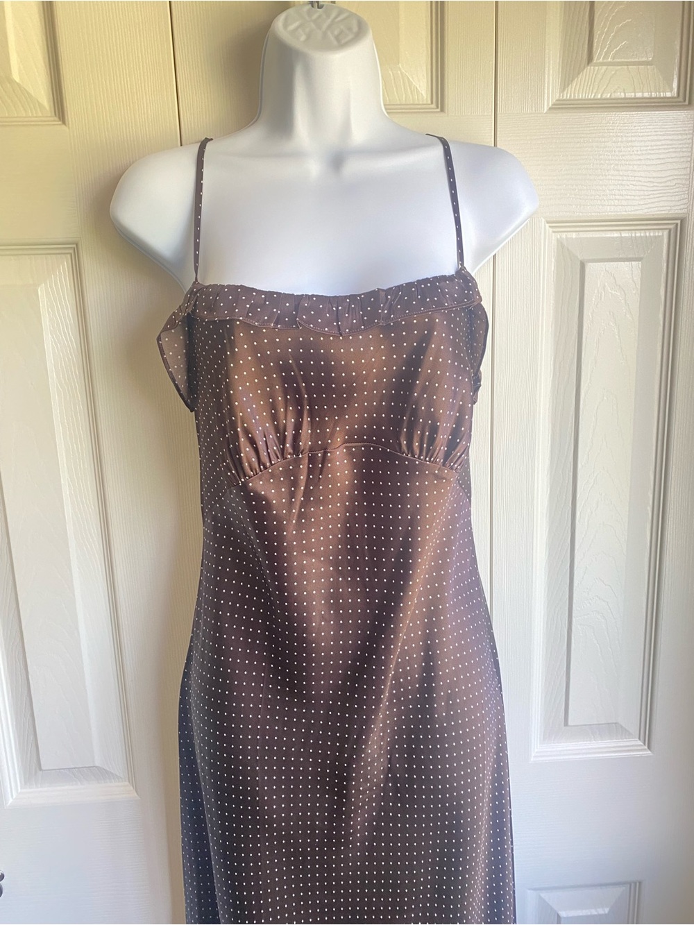NEW Reformation Aribella Silk Ruffle Polka Dot Dress Size M - Picture 10 of 11